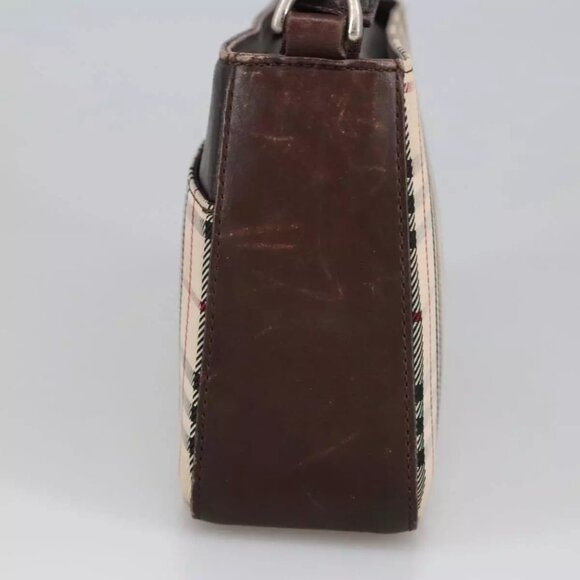 BURBERRY Nova Check Shoulder Bag Canvas Beige Authentic - Picture 11 of 16
